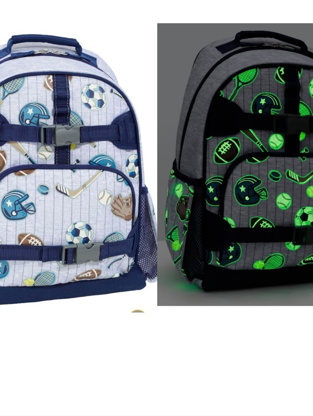 **SALE**Pottery Barn Kids Mackenzie Large Backpack Sports Glow In Dark School - Picture 10 of 10